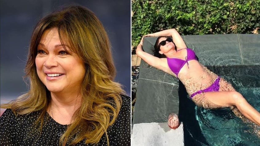 A split of Valerie Bertinelli smiling and her in a bikini