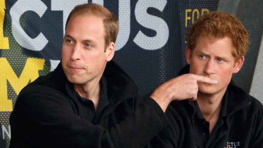 Prince William joking around with Prince Harry