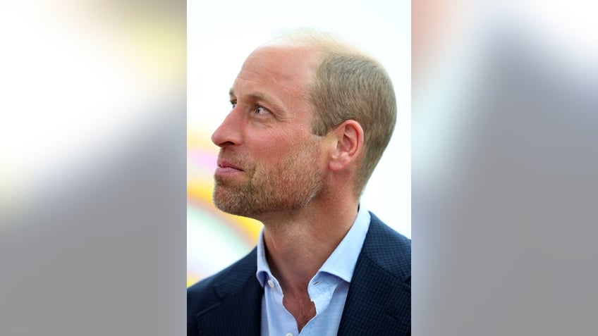 A side profile of Prince William and his beard.