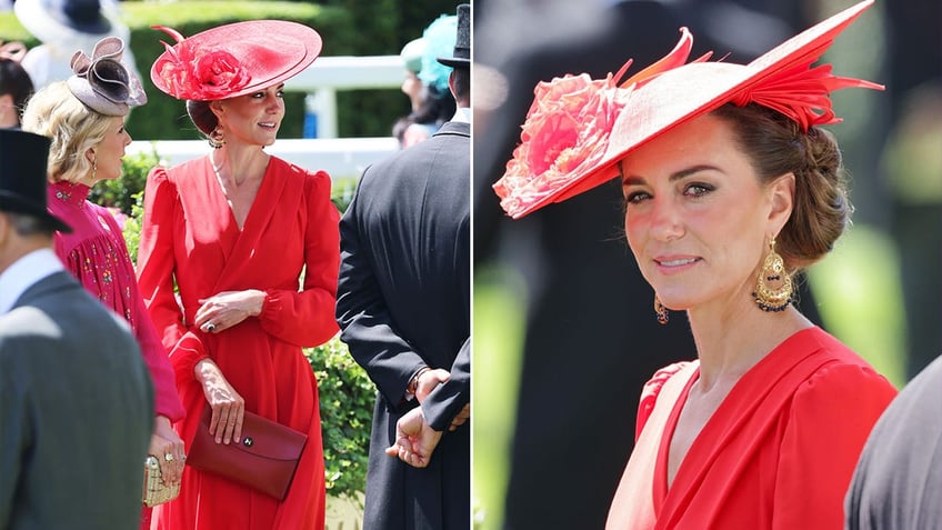 Kate Middleton wears a red dress at the Royal Ascot