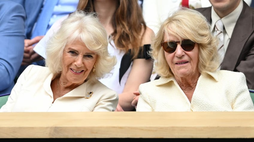 annabel elliott and queen camilla at wimbledon