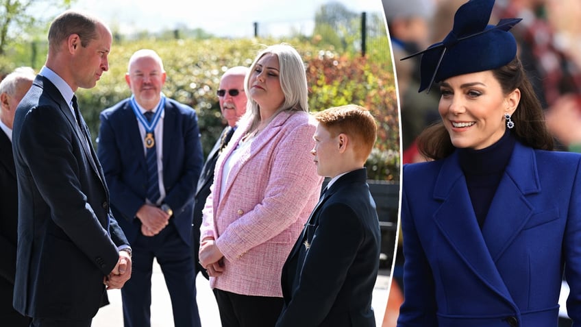 Prince William visiting a British school and Kate Middleton split