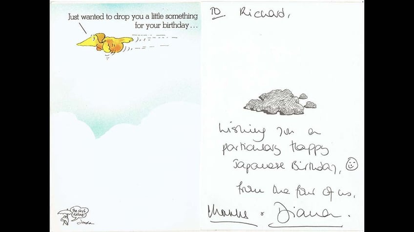 Princess Dianas handwritten card.