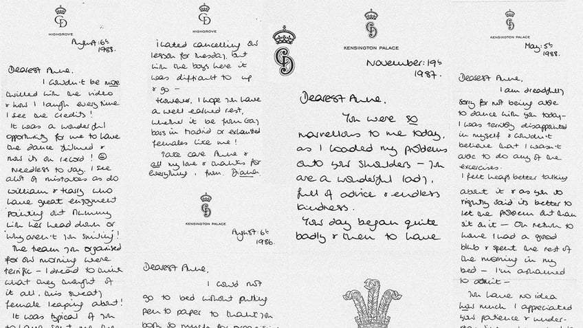 A letter written by Princess Diana