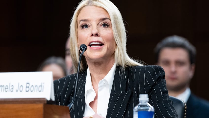 Pam Bondi, former Florida attorney general, speaks at a Senate Judiciary Committee hearing at the U.S. Capitol.