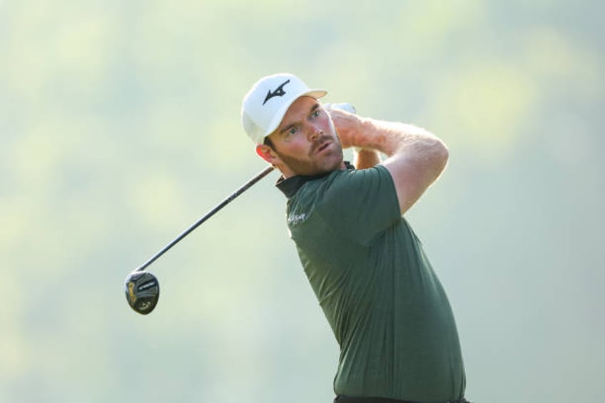 Grayson Murray of the United States plays his shot from the 12th tee during the first round of the 2024 PGA Championship at Valhalla Golf Club on May...