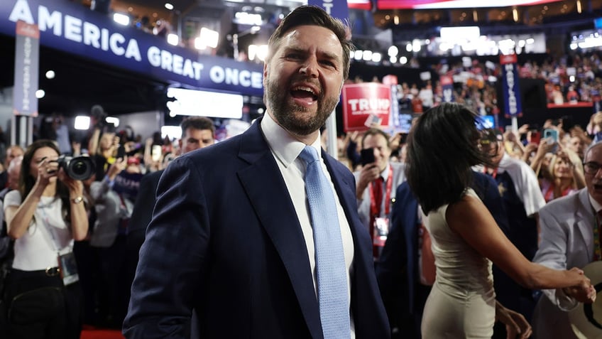 JD Vance on convention floor in Milwaukee