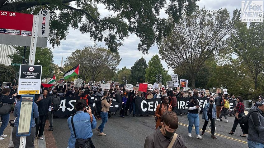 pro palestine demonstrators swarm inside capitol hill demand ceasefire as police begin arresting protesters