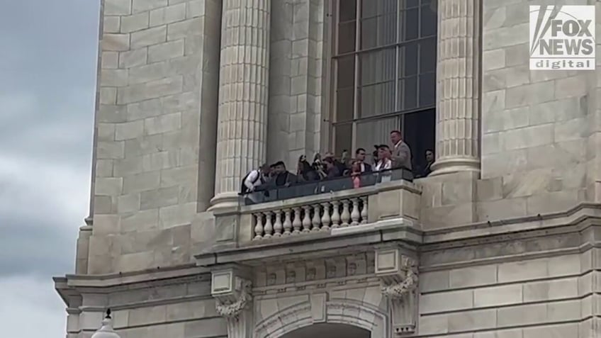 pro palestine demonstrators swarm inside capitol hill demand ceasefire as police begin arresting protesters