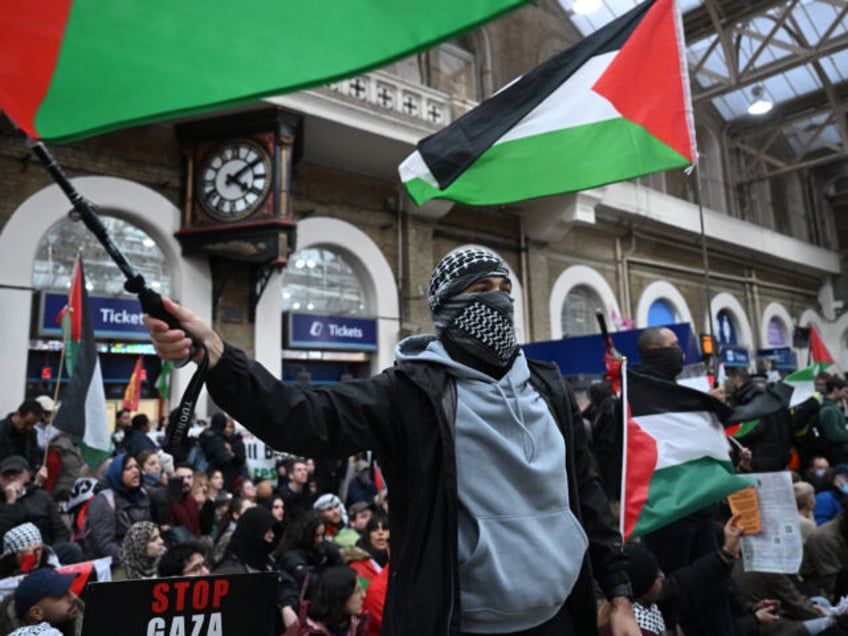 pro palestine protesters occupy london train stations clash with police during anti israel demo