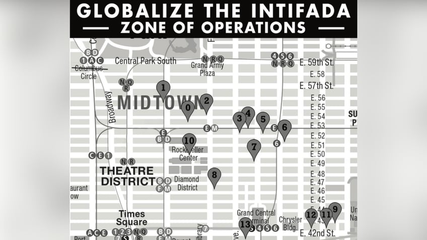 pro palestinian group posts nyc map of locations tied to genocide in gaza globalize the intifada