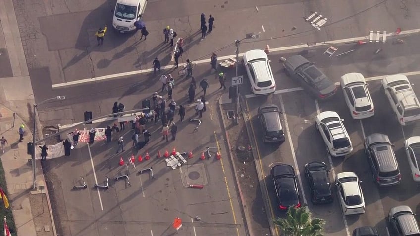 Protesters at LAX