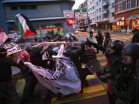 Pro-Palestinian protesters, police clash in Basel during Eurovision