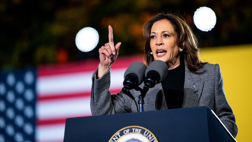 Kamala Harris speaking at rally