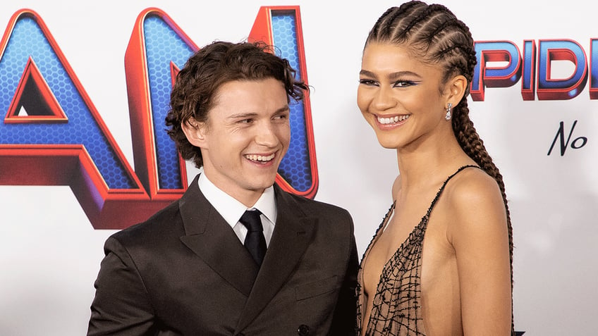 Tom Holland and Zendaya at "Spider-Man: No Way Home" premiere