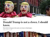 Professional clown rejects label being applied to Trump in Washington Post op-ed
