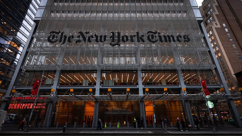 front of the New York Times building