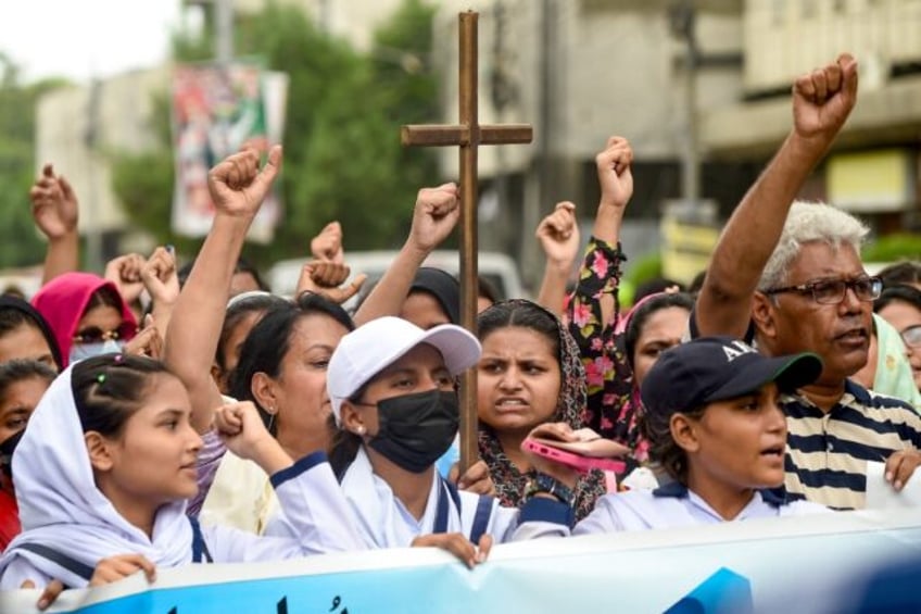 Around 60 demonstrators gathered in the southern city of Karachi