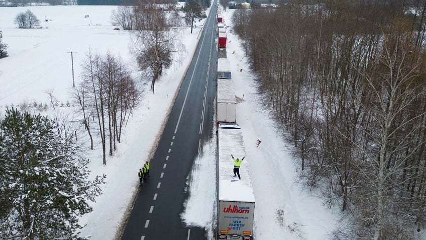 protest by polish truckers holding up military aid supplies to ukraine