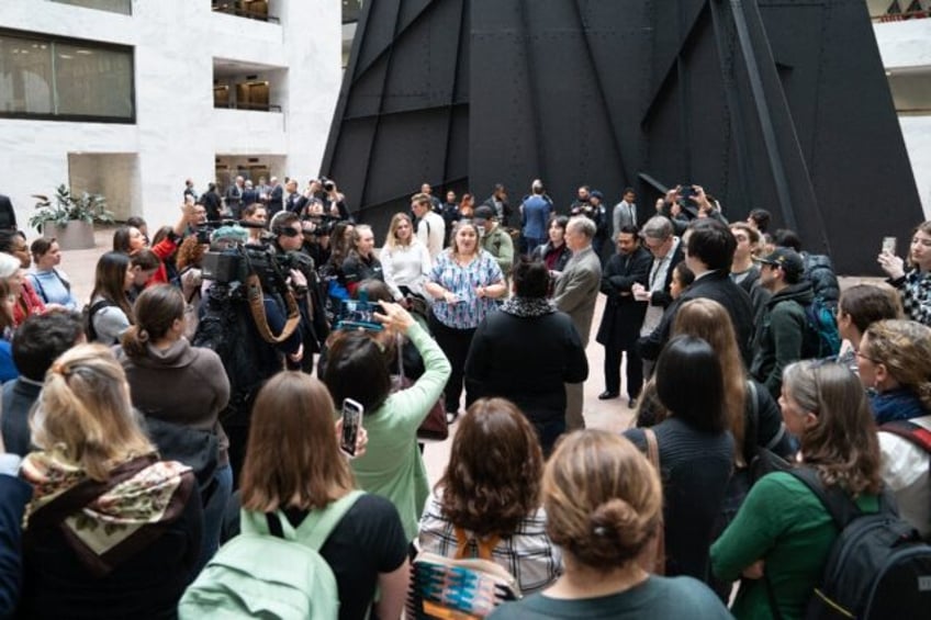 Protesters against Elon Musk's radical government cuts went into the US Senate to make the