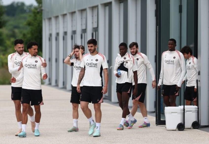 Paris Saint-Germain players in training this week as they prepare for the French Cup final