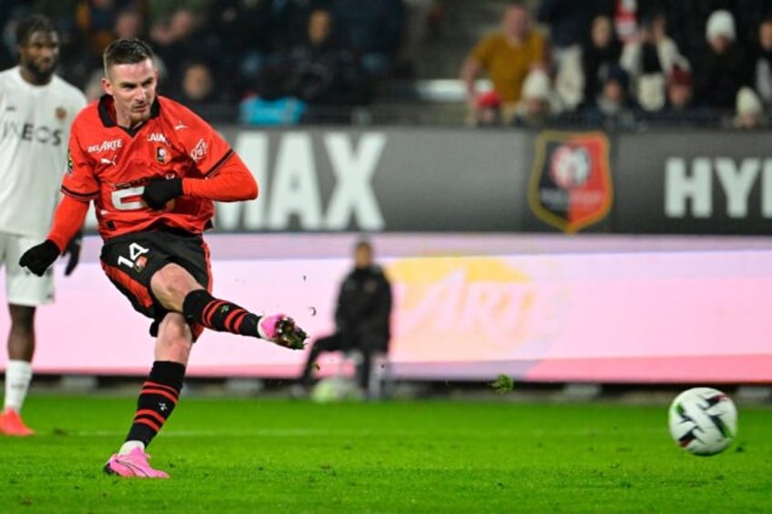 Benjamin Bourigeaud's penalty put Rennes ahead against Nice