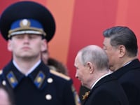 Putin hails troops in Ukraine as allies attend WWII parade