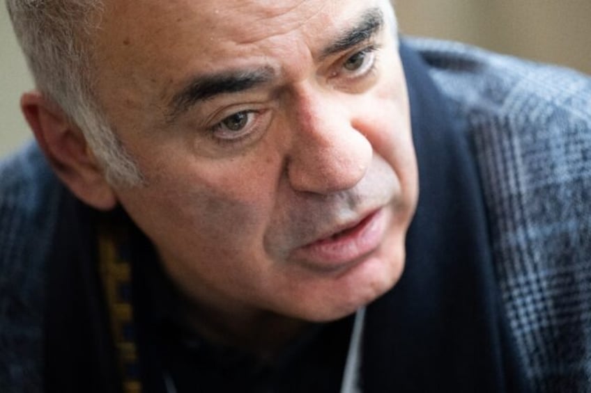 Former Russian Chess Grandmaster and political activist, Garry Kasparov, speaks during an