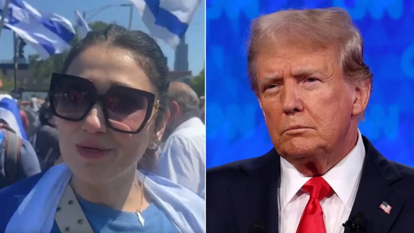 Anna Steinberg, left; Donald Trump, right