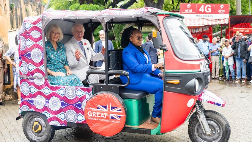 queen camilla gives king charles a love tap during kenya state visit