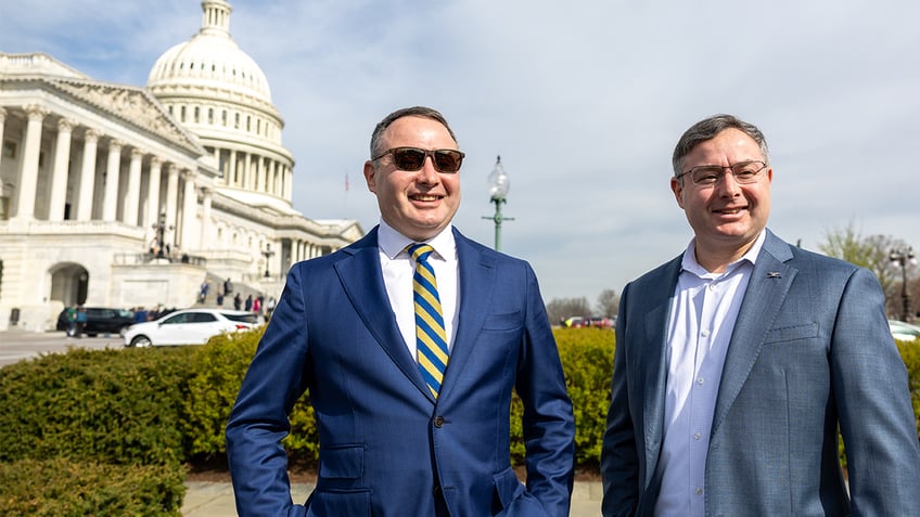 Eugene Vindman, right, with twin brother Alexander, on Capitol Hill