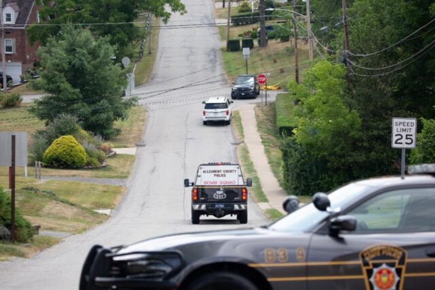 A police bomb squad car was seen driving towards the home of Thomas Matthew Crooks, the su