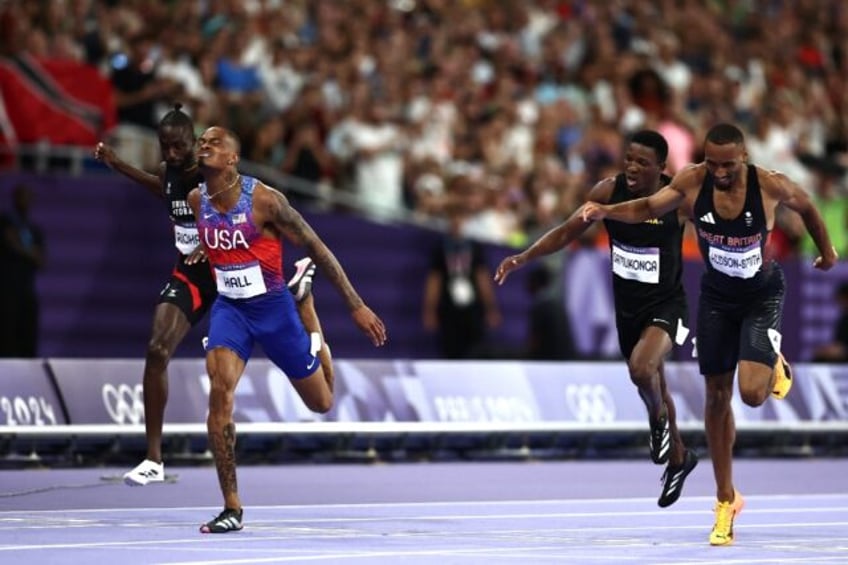 Quincy Hall lunged at the line to deny Matthew Hudson-Smith the Olympic 400m gold medal