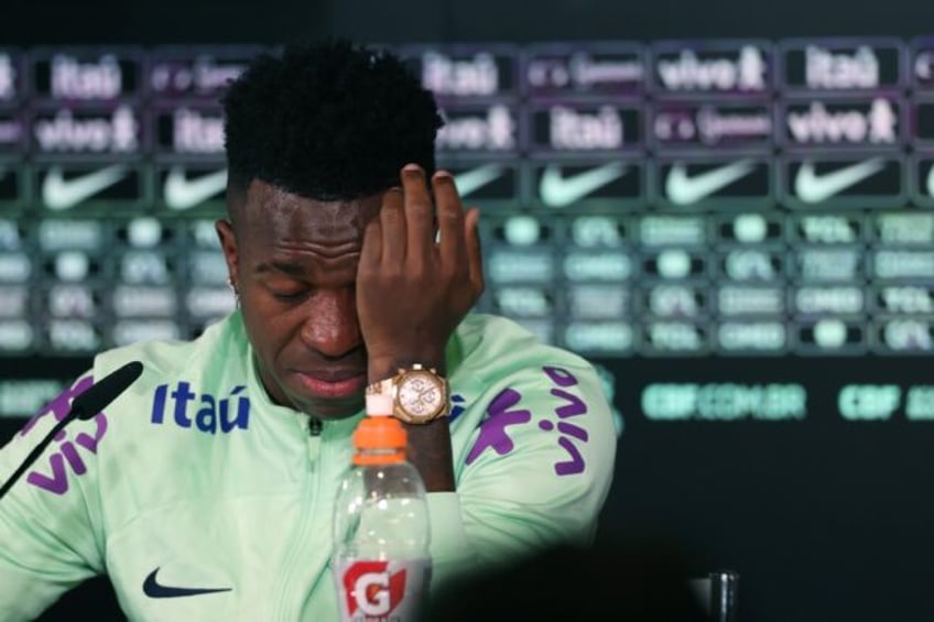 Real Madrid and Brazil forward Vinicius Junior cried during a media appearance where he sp