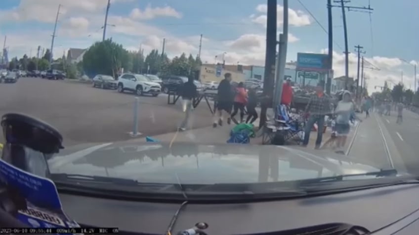 raging portland driver rips through rose parade in furious video