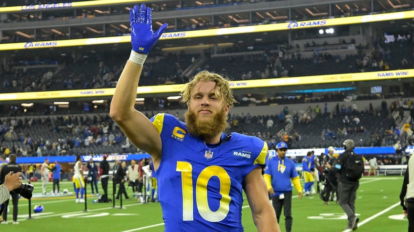 Cooper Kupp waves after win