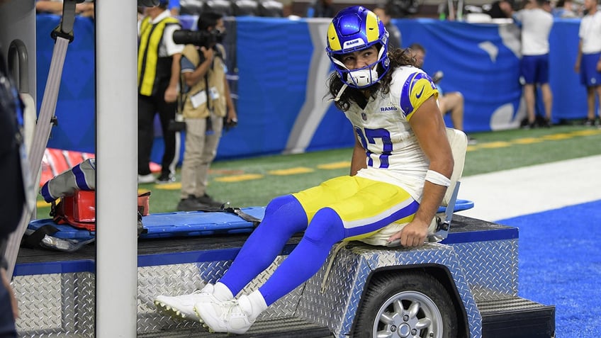 Puka Nacua carted off field