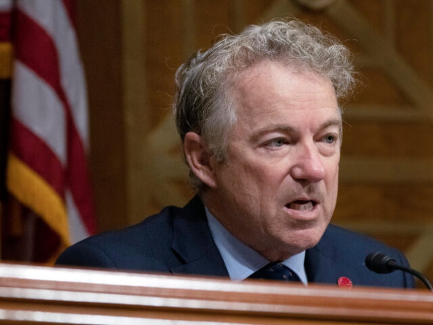 FILE - Committee ranking member Sen. Rand Paul, R-Ky., questions Colleen Shogan, nominee t