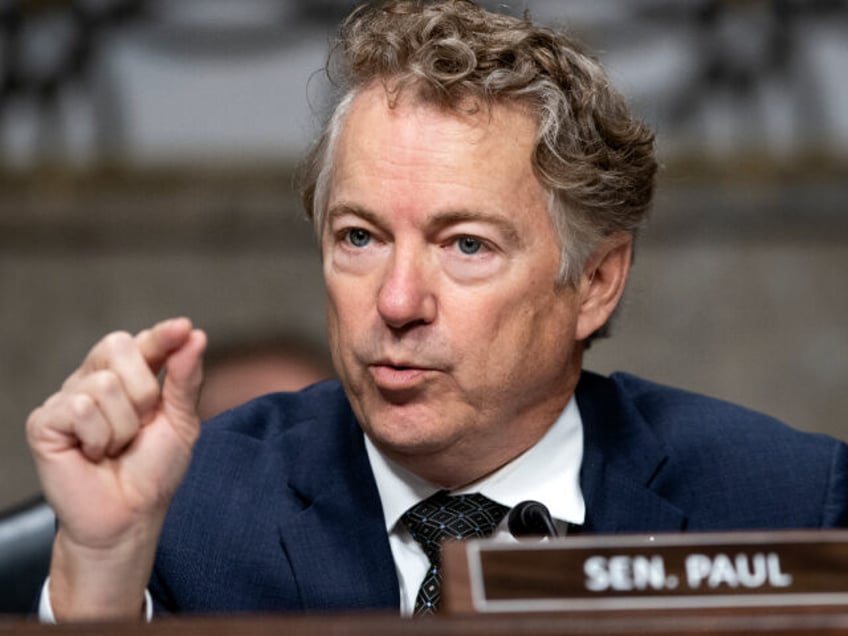 WASHINGTON, DC - JANUARY 11: Sen. Rand Paul (R-KY) speaks at a Senate Health, Education, Labor, and Pensions Committee hearing on Capitol Hill on January 11, 2022 in Washington, D.C. The committee will hear testimony about the federal response to COVID-19 and new, emerging variants. (Photo by Greg Nash-Pool/Getty Images)