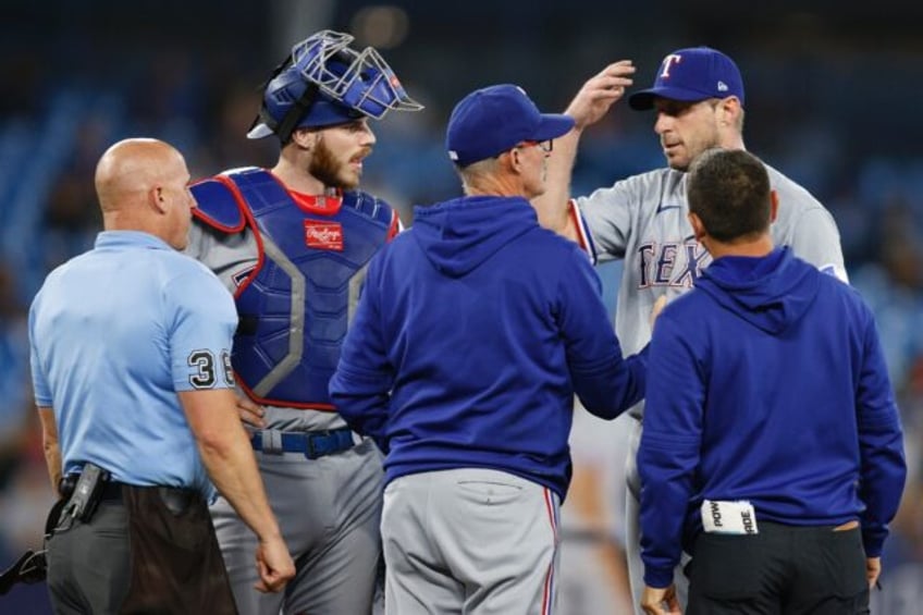 rangers ace scherzer done for mlb season with muscle strain