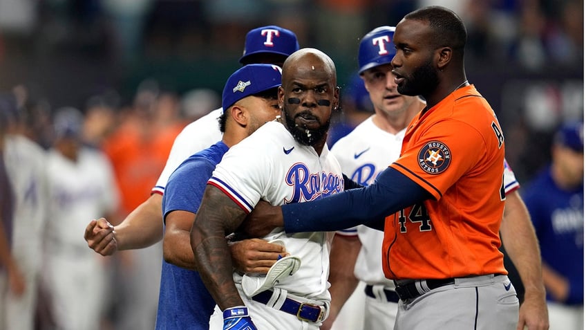 rangers adolis garcia getting hit by pitch after home run was not right