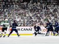 Rantanen has second straight hat trick as Stars beat Jets 3-2 in series opener