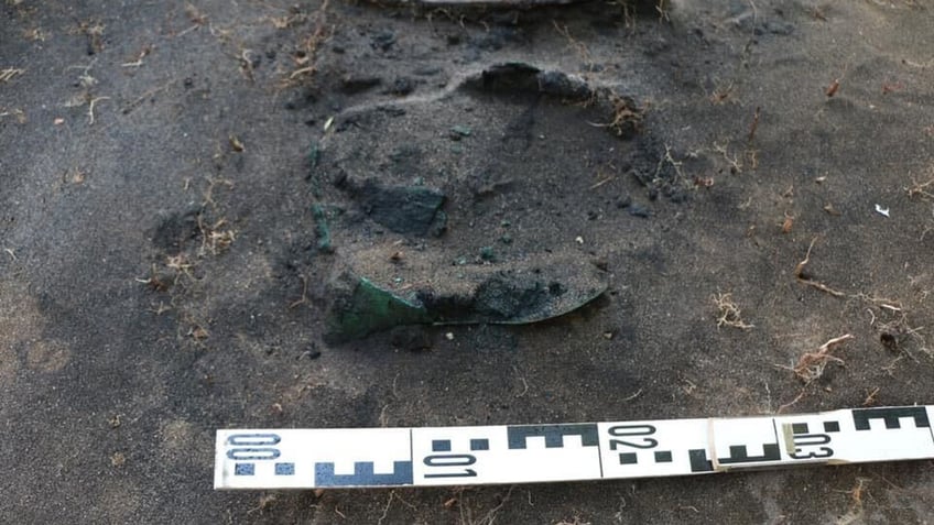 Celtic helmet at archaeological site