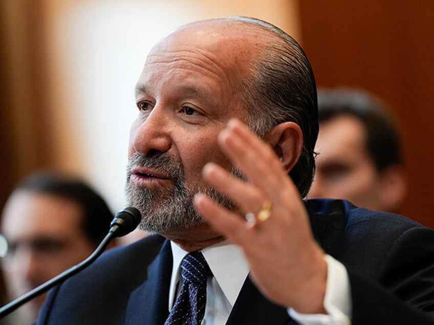Commerce Secretary Howard Lutnick speaks during a Senate Appropriations hearing, Wednesday