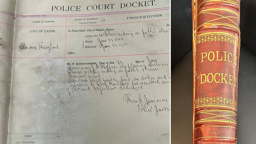 Police docket shows crimes from 1904 that were committed in Wyoming.