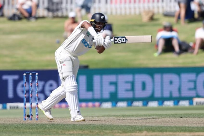 Rachin Ravindra cruised past 150 not out to keep New Zealand on top at lunch on day two of their first Test against South Africa at the Bay Oval in Mount Maunganui