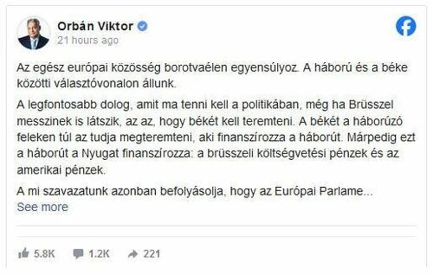 razors edge pm orban calls for europeans to vote for pro peace parties in june eu elections