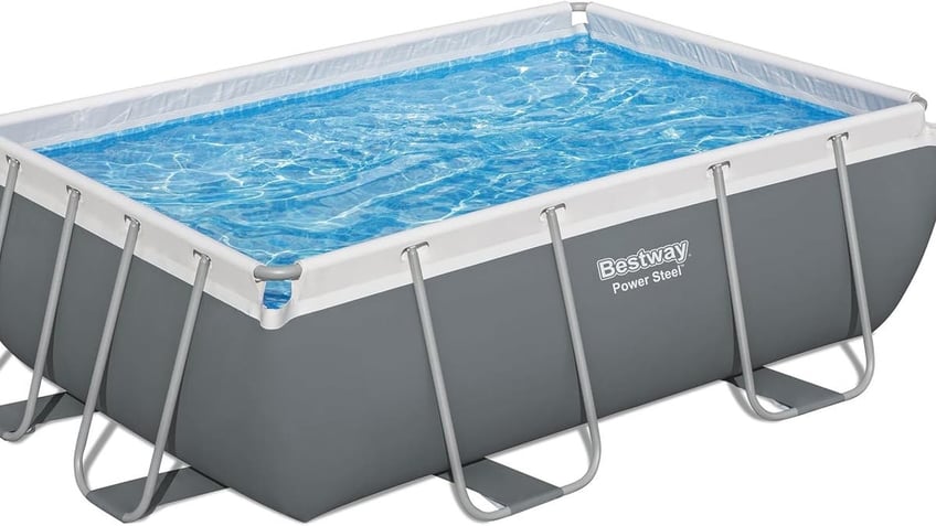 This pool is sturdy and deep, perfect for family pool parties. 
