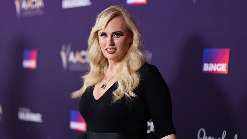 Rebel Wilson posing on the red carpet