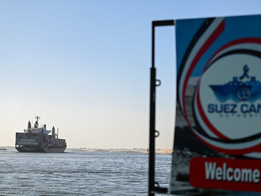 A ship transits the Suez Canal towards the Red Sea on January 10, 2024 in Ismailia, Egypt. In the wake of Israel's war on Gaza after the October 7 Hamas attack on Israel, Houthi rebels in Yemen pledged disruption on all ships destined for Israel through the Red Sea's Suez …